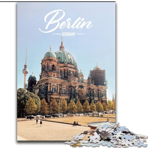 Puzzle 1000 Teile für Erwachsene Berlin, Dekomprimierendes intellektuelles Lernspielzeug ganze Familie 26x38cm von ABKMXDKZ