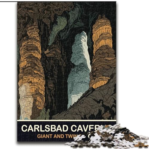 Puzzle 1000 Teile für Erwachsene Carlsbad Caverns, dekomprimierendes intellektuelles Lernspielzeug ganze Familie 26x38cm von ABKMXDKZ