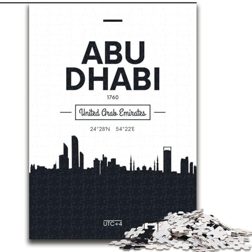 Puzzle 1000 Teile für Erwachsene und Jugendliche, Abu Dhabi, VAE, Spielzeug, Lernspiele, Stressabbau, Stärkung der Liebe zwischen Paaren, 26x38cm von ABKMXDKZ