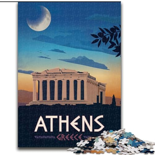 Puzzle 1000 Teile für Erwachsene und Jugendliche, Athen, Spielzeug, Lernspiele, Stressabbau, Stärkung der Liebe zwischen Paaren, 26x38cm von ABKMXDKZ