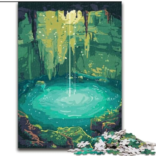 Puzzle 1000 Teile für Erwachsene und Jugendliche, Cancun Cenote, Spielzeug, Lernspiele, Stressabbau, Stärkung der Liebe zwischen Paaren, 50x75cm von ABKMXDKZ