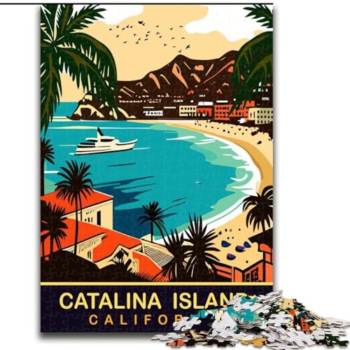 Puzzle 1000 Teile für Erwachsene und Jugendliche, Catalina Island, Kalifornien, Spielzeug, Lernspiele, Stressabbau, Stärkung der Liebe zwischen Paaren, 26x38cm von ABKMXDKZ