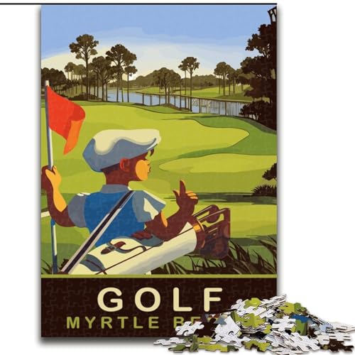 Puzzle 1000 Teile für Erwachsene und Jugendliche, Golf in Myrtle Beach, Spielzeug, Lernspiele, Stressabbau, Stärkung der Liebe zwischen Paaren, 26x38cm von ABKMXDKZ