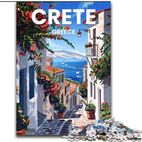 Puzzle 1000 Teile für Erwachsene und Jugendliche, Insel Kreta, Spielzeug, Lernspiele, Stressabbau, Stärkung der Liebe zwischen Paaren, 50x75cm von ABKMXDKZ