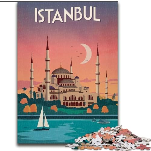 Puzzle 1000 Teile für Erwachsene und Jugendliche, Istanbul, Spielzeug, Lernspiele, Stressabbau, Stärkung der Liebe zwischen Paaren, 50x75cm von ABKMXDKZ