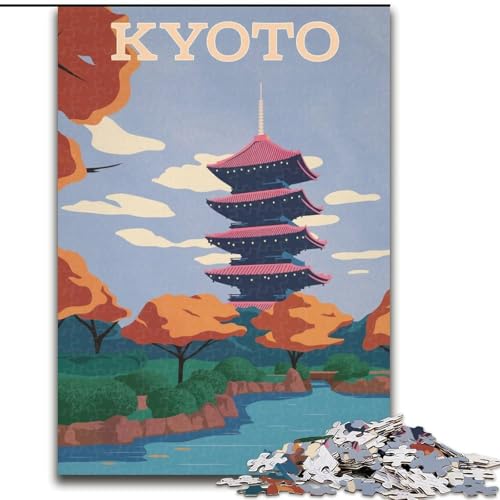 Puzzle 1000 Teile für Erwachsene und Jugendliche, Kyoto, Spielzeug, Lernspiele, Stressabbau, Stärkung der Liebe zwischen Paaren, 26x38cm von ABKMXDKZ