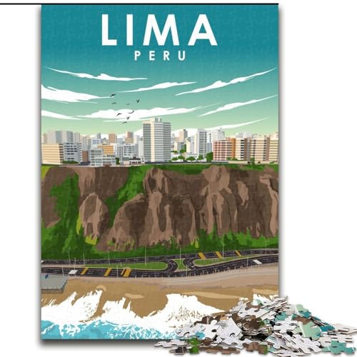 Puzzle 1000 Teile für Erwachsene und Jugendliche, Lima, Peru, Reiseplakat, Spielzeug, Lernspiele, Stressabbau, Stärkung der Liebe zwischen Paaren, 26x38cm Puzzle 1000 Teile für Erwachsene und Jugendliche, Lima, Peru, Reiseplakat, Spielzeug, Lernspiele, Stressabbau, Stärkung der Liebe zwischen Paaren, 26x38cm von ABKMXDKZ