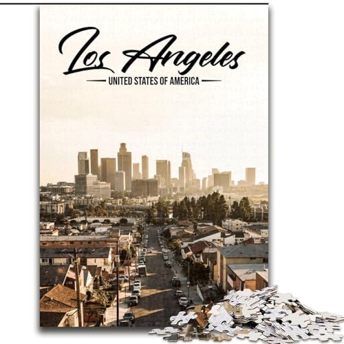 Puzzle 1000 Teile für Erwachsene und Jugendliche, Los Angeles, Spielzeug, Lernspiele, Stressabbau, Stärkung der Liebe zwischen Paaren, 26x38cm von ABKMXDKZ