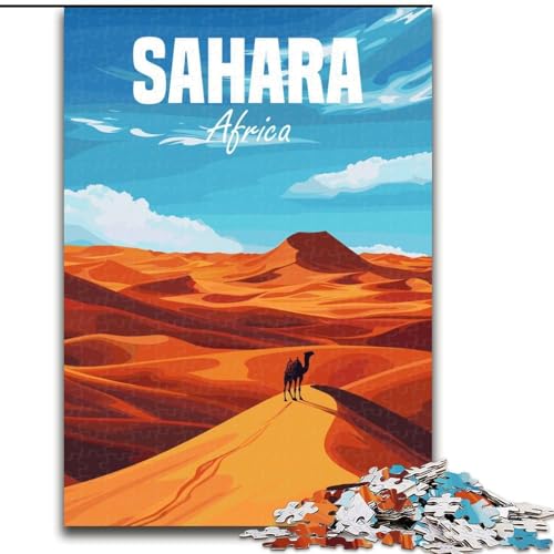 Puzzle 1000 Teile für Erwachsene und Jugendliche, Sahara-Wüste in Afrika, Spielzeug, Lernspiele, Stressabbau, Stärkung der Liebe zwischen Paaren, 26x38cm von ABKMXDKZ