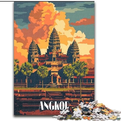 Puzzle 1000 Teile für Erwachsene und Jugendliche, majestätisches Angkor, Spielzeug, Lernspiele, Stressabbau, Stärkung der Liebe zwischen Paaren, 50x75cm von ABKMXDKZ