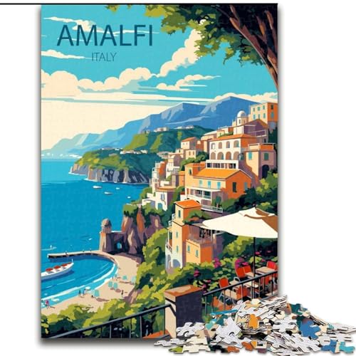 Puzzle 1000 Teile für Teenager, Amalfi, Spielzeug, Lernspiele, Stressabbau, einzigartige Heimdekoration und Geschenke, 50x75cm Puzzle 1000 Teile für Teenager, Amalfi, Spielzeug, Lernspiele, Stressabbau, einzigartige Heimdekoration und Geschenke, 50x75cm von ABKMXDKZ