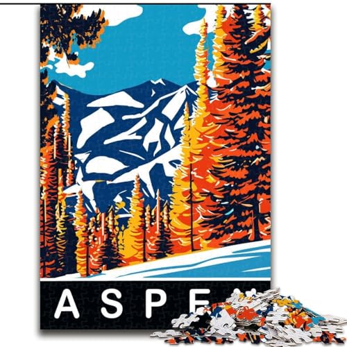 Puzzle 1000 Teile für Teenager, Aspen in Orange und Blau, Spielzeug, Lernspiele, Stressabbau, einzigartige Heimdekoration und Geschenke, 50x75cm Puzzle 1000 Teile für Teenager, Aspen in Orange und Blau, Spielzeug, Lernspiele, Stressabbau, einzigartige Heimdekoration und Geschenke, 50x75cm von ABKMXDKZ