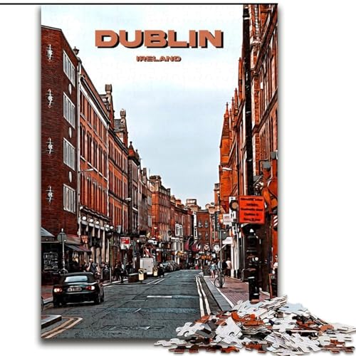 Puzzle 1000 Teile für Teenager, Dublin, Reise- und Kunststadt, Spielzeug, Lernspiele, Stressabbau, einzigartige Heimdekoration und Geschenke, 26x38cm von ABKMXDKZ