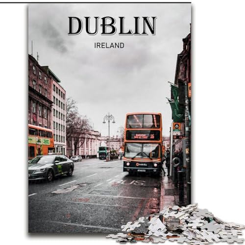 Puzzle 1000 Teile für Teenager, Dublin, Reisekunst, Spielzeug, Lernspiele, Stressabbau, einzigartige Heimdekoration und Geschenke, 50x75cm von ABKMXDKZ