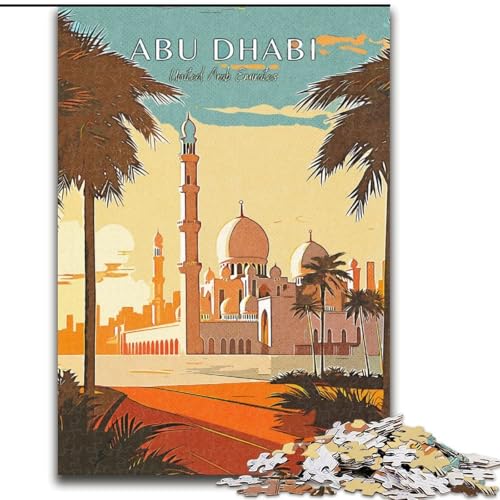 Puzzle 1000 Teile für Teenager, Geschenke, Abu Dhabi-Reise, Lernspielzeug, einzigartige Geburtstags- und Geschenkideen für Kinder ab 14 Jahren, 50x75cm von ABKMXDKZ