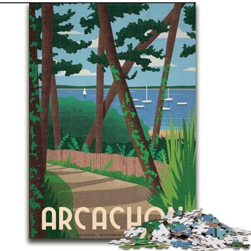 Puzzle 1000 Teile für Teenager, Geschenke, Arcachon, Lernspielzeug, einzigartige Geburtstags- und Geschenkideen für Kinder ab 14 Jahren, 50x75cm von ABKMXDKZ