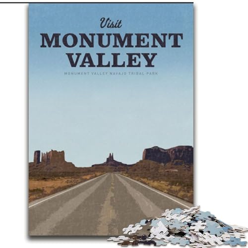 Puzzle 1000 Teile für Teenager, Geschenke, Besuchen Sie Monument Valley, Lernspielzeug, einzigartige Geburtstags- und Geschenkideen für Kinder ab 14 Jahren, 26x38cm von ABKMXDKZ