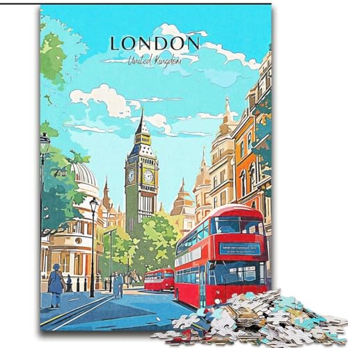 Puzzle 1000 Teile für Teenager, Geschenke, Big Ben, London, Reisen, Lernspielzeug, einzigartige Geburtstags- und Geschenkideen für Kinder ab 14 Jahren, 26x38cm von ABKMXDKZ