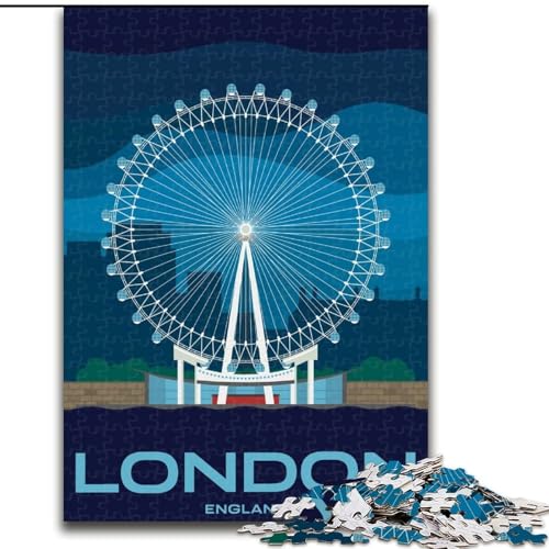 Puzzle 1000 Teile für Teenager, Geschenke, Londoner Stadtbild, Lernspielzeug, einzigartige Geburtstags- und Geschenkideen für Kinder ab 14 Jahren, 50x75cm von ABKMXDKZ