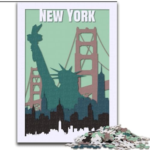 Puzzle 1000 Teile für Teenager, Geschenke, New York-Reiseplakat, Lernspielzeug, einzigartige Geburtstags- und Geschenkideen für Kinder ab 14 Jahren, 50x75cm von ABKMXDKZ