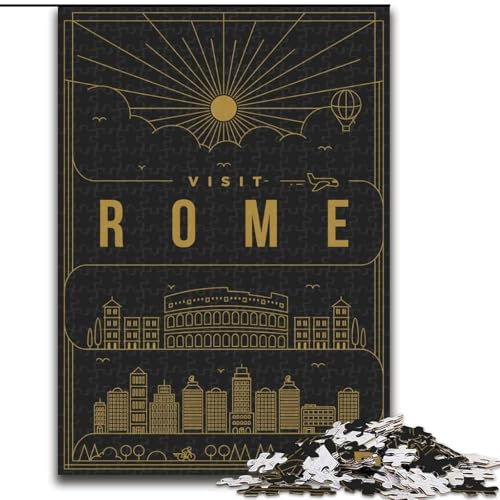 Puzzle 1000 Teile für Teenager, Geschenke, Rom, Italien, Lernspielzeug, einzigartige Geburtstags- und Geschenkideen für Kinder ab 14 Jahren, 26x38cm Puzzle 1000 Teile für Teenager, Geschenke, Rom, Italien, Lernspielzeug, einzigartige Geburtstags- und Geschenkideen für Kinder ab 14 Jahren, 26x38cm von ABKMXDKZ