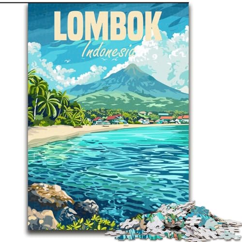 Puzzle 1000 Teile für Teenager, Insel Lombok, Indonesien, Spielzeug, Lernspiele, Stressabbau, einzigartige Heimdekoration und Geschenke, 26x38cm von ABKMXDKZ