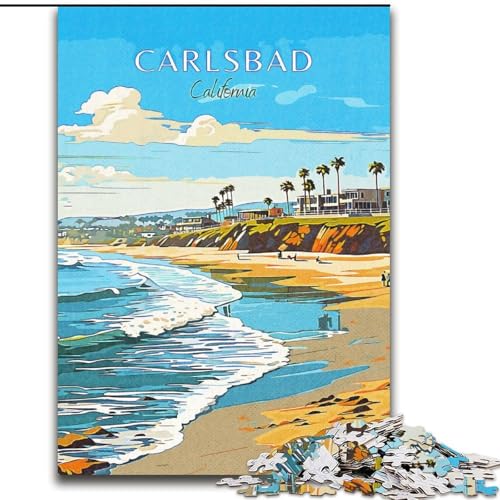 Puzzle 1000 Teile für Teenager, Kalifornien, Carlsbad, Reise, Lernspielzeug, einzigartige Geburtstags- und Geschenkideen für Kinder ab 14 Jahren, 50x75cm von ABKMXDKZ