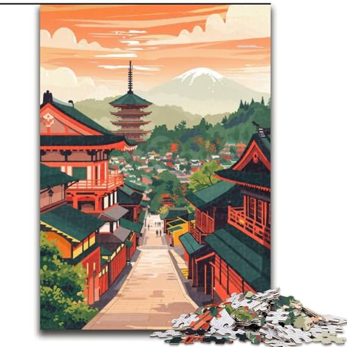Puzzle 1000 Teile für Teenager, Kyoto-Reiseposter, Spielzeug, Lernspiele, Stressabbau, einzigartige Heimdekoration und Geschenke, 50x75cm von ABKMXDKZ
