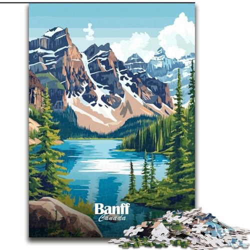 Puzzle 1000 Teile für Teenager, Landschaft des Banff-Nationalparks, Lernspielzeug, einzigartige Geburtstags- und Geschenkideen für Kinder ab 14 Jahren, 26x38cm von ABKMXDKZ
