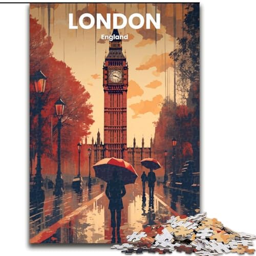 Puzzle 1000 Teile für Teenager, London, Spielzeug, Lernspiele, Stressabbau, einzigartige Heimdekoration und Geschenke, 50x75cm von ABKMXDKZ