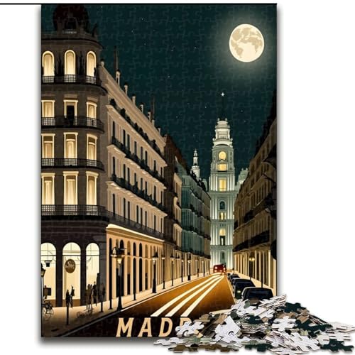 Puzzle 1000 Teile für Teenager, Madrid, Spanien, Reisen, Spielzeug, Lernspiele, Stressabbau, einzigartige Heimdekoration und Geschenke, 50x75cm von ABKMXDKZ