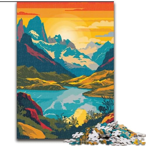 Puzzle 1000 Teile für Teenager, Sonnenuntergang am Patagonia-See, Lernspielzeug, einzigartige Geburtstags- und Geschenkideen für Kinder ab 14 Jahren, 26x38cm Puzzle 1000 Teile für Teenager, Sonnenuntergang am Patagonia-See, Lernspielzeug, einzigartige Geburtstags- und Geschenkideen für Kinder ab 14 Jahren, 26x38cm von ABKMXDKZ