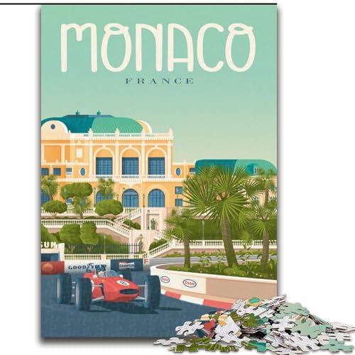 Puzzle 1000 Teile für Teenager, Stadtbild von Monaco, Frankreich, Spielzeug, Lernspiele, Stressabbau, einzigartige Heimdekoration und Geschenke, 50x75cm von ABKMXDKZ