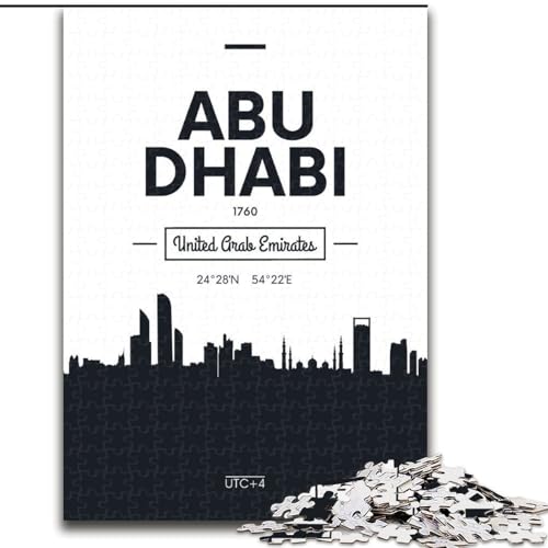 Puzzle 1000 Teile für Teenager Abu Dhabi VAE, Lernspielzeug, einzigartige Geburtstags- und Geschenkideen für Kinder ab 14 Jahren, 50x75cm von ABKMXDKZ