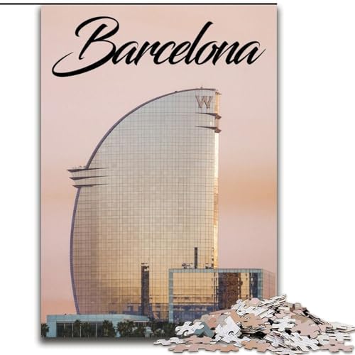 Puzzle 1000 Teile für Teenager Barcelona, Lernspielzeug, einzigartige Geburtstags- und Geschenkideen für Kinder ab 14 Jahren, 26x38cm von ABKMXDKZ