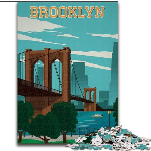 Puzzle 1000 Teile für Teenager Brooklyn, Lernspielzeug, einzigartige Geburtstags- und Geschenkideen für Kinder ab 14 Jahren, 50x75cm von ABKMXDKZ