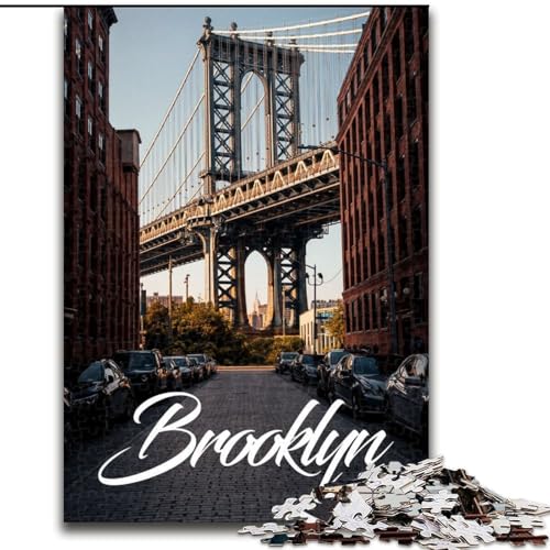 Puzzle 1000 Teile für Teenager Brooklyn, Spielzeug, Lernspiele, Stressabbau, einzigartige Heimdekoration und Geschenke, 50x75cm von ABKMXDKZ