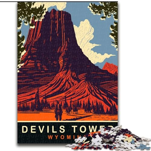 Puzzle 1000 Teile für Teenager Devils Tower, Spielzeug, Lernspiele, Stressabbau, einzigartige Heimdekoration und Geschenke, 50x75cm Puzzle 1000 Teile für Teenager Devils Tower, Spielzeug, Lernspiele, Stressabbau, einzigartige Heimdekoration und Geschenke, 50x75cm von ABKMXDKZ