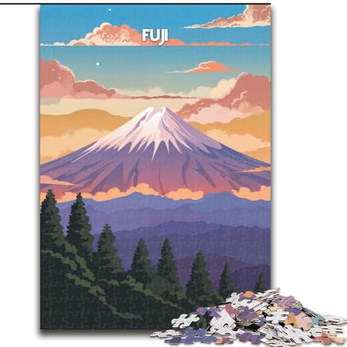 Puzzle 1000 Teile für Teenager Fujis Tranquil Dawn, Spielzeug, Lernspiele, Stressabbau, einzigartige Heimdekoration und Geschenke, 50x75cm von ABKMXDKZ