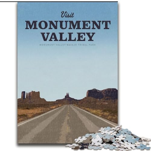 Puzzle 1000 Teile für Teenager-Geschenke Besuchen Sie Monument Valley, Lernspielzeug, einzigartige Geburtstags- und Geschenkideen für Kinder ab 14 Jahren, 50x75cm von ABKMXDKZ