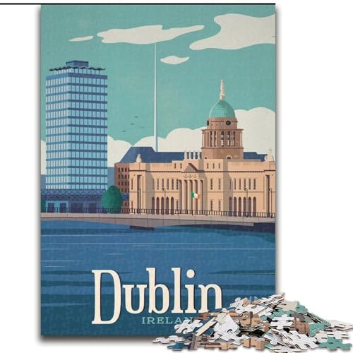 Puzzle 1000 Teile für Teenager-Geschenke Dublin, Lernspielzeug, einzigartige Geburtstags- und Geschenkideen für Kinder ab 14 Jahren, 50x75cm von ABKMXDKZ