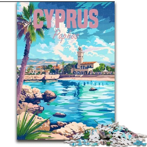 Puzzle 1000 Teile für Teenager-Geschenke Zypern Paphos, Lernspielzeug, einzigartige Geburtstags- und Geschenkideen für Kinder ab 14 Jahren, 26x38cm von ABKMXDKZ