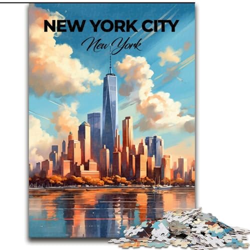 Puzzle 1000 Teile für Teenager New York City, Spielzeug, Lernspiele, Stressabbau, einzigartige Heimdekoration und Geschenke, 50x75cm von ABKMXDKZ