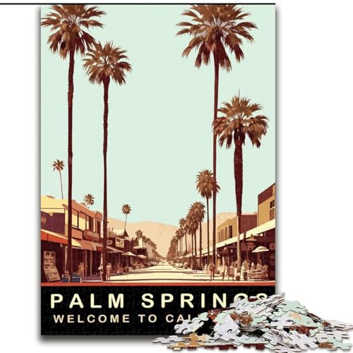 Puzzle 1000 Teile für Teenager Palm Springs, Lernspielzeug, einzigartige Geburtstags- und Geschenkideen für Kinder ab 14 Jahren, 50x75cm von ABKMXDKZ