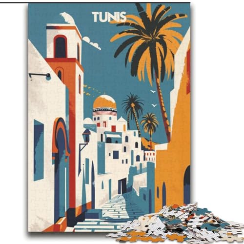 Puzzle 2000 Teile für Erwachsene und Jugendliche, Farben von Tunis, Spielzeug, Lernspiele, Stressabbau, Stärkung der Liebe zwischen Paaren, 70x100cm von ABKMXDKZ