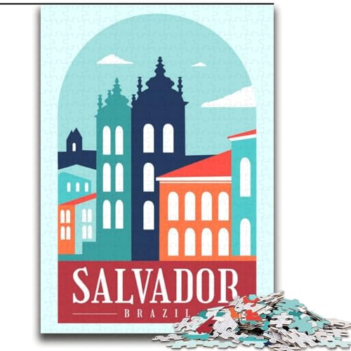 Puzzle 2000 Teile für Erwachsene und Jugendliche, Salvador, Brasilien, Spielzeug, Lernspiele, Stressabbau, Stärkung der Liebe zwischen Paaren, 70x100cm von ABKMXDKZ