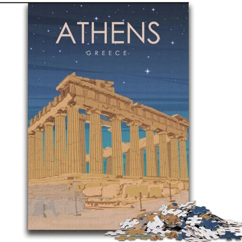 Puzzle 2000 Teile für Teenager, Athen, Griechenland bei Nacht, Spielzeug, Lernspiele, Stressabbau, einzigartige Heimdekoration und Geschenke, 70x100cm von ABKMXDKZ