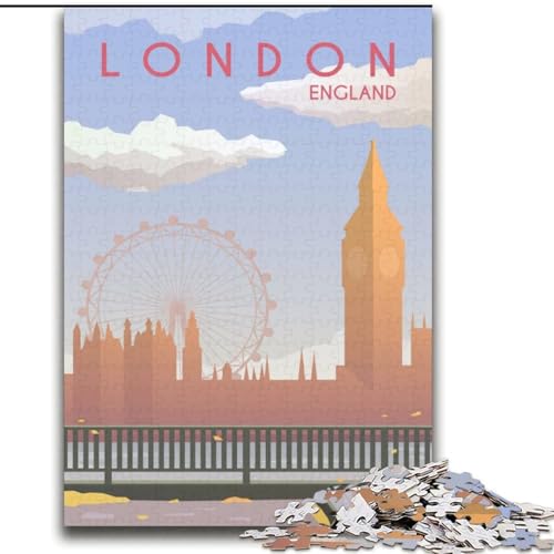 Puzzle 2000 Teile für Teenager, Geschenke London, Lernspielzeug, einzigartige Geburtstags- und Geschenkideen für Kinder ab 14 Jahren, 70x100cm von ABKMXDKZ