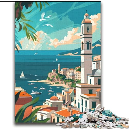 Puzzle 2000 Teile für Teenager, Küsten- und Mittelmeerraum, Spielzeug, Lernspiele, Stressabbau, einzigartige Heimdekoration und Geschenke, 70x100cm von ABKMXDKZ