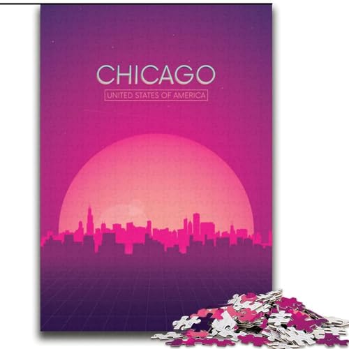 Puzzle 2000 Teile für Teenager Chicago, Lernspielzeug, einzigartige Geburtstags- und Geschenkideen für Kinder ab 14 Jahren, 70x100cm von ABKMXDKZ